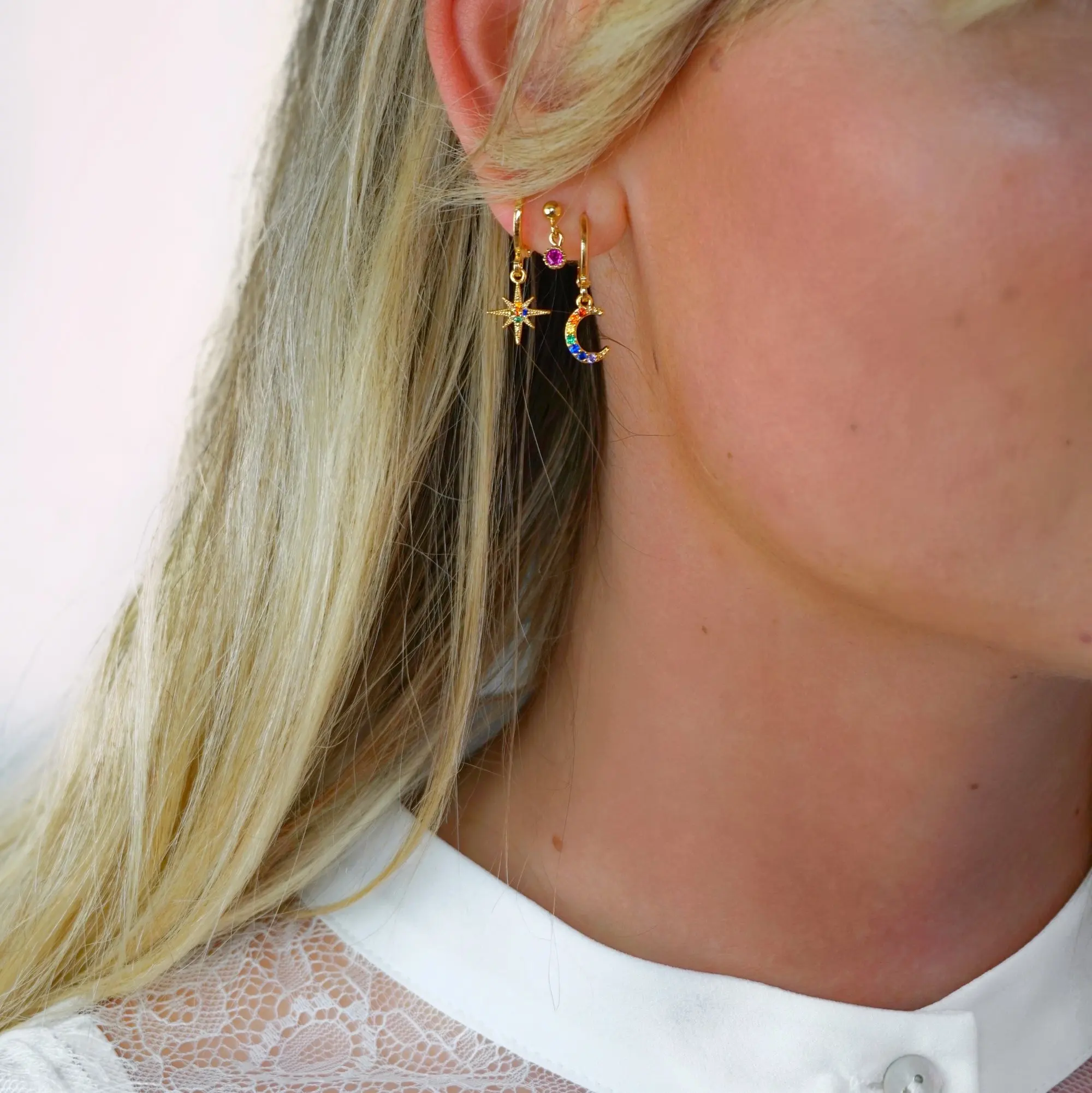 Лидер продаж модные красочные серьги подвески с покрытием из фианита в форме