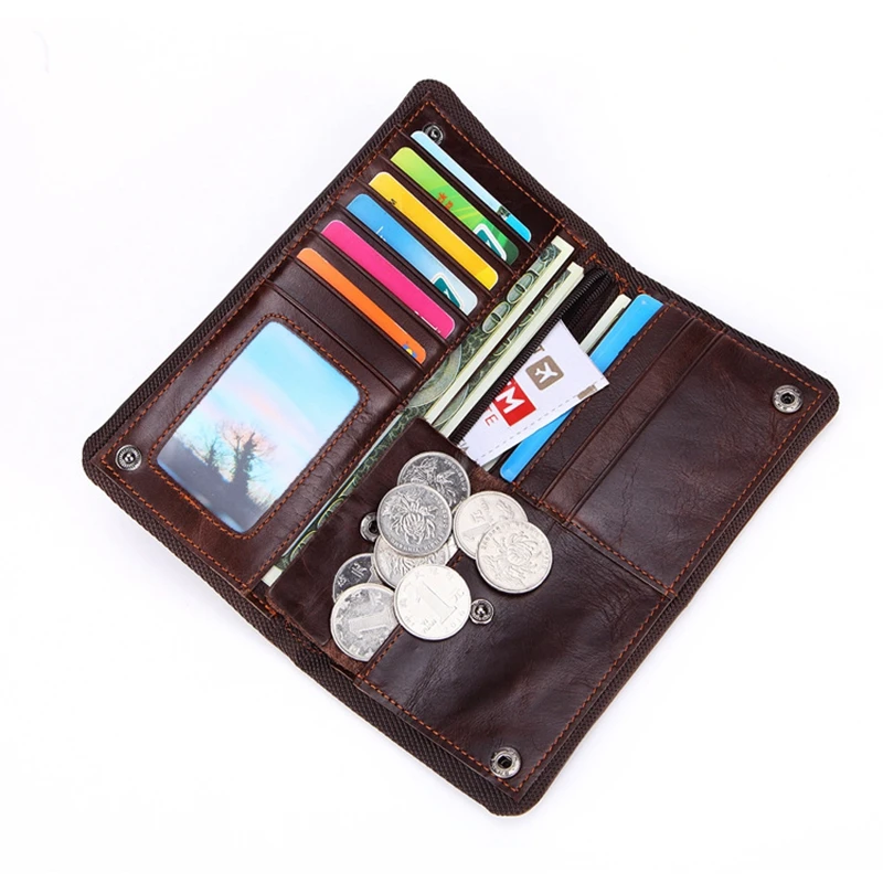 Деловой Повседневный длинный клатч держатель для нескольких карт кожаный