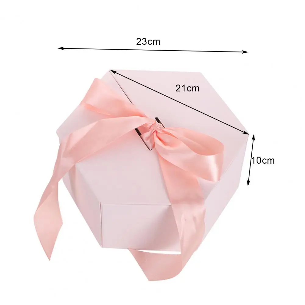 Подарочная коробка с лентой шестигранная бумажная цветами чехол милым кроликом