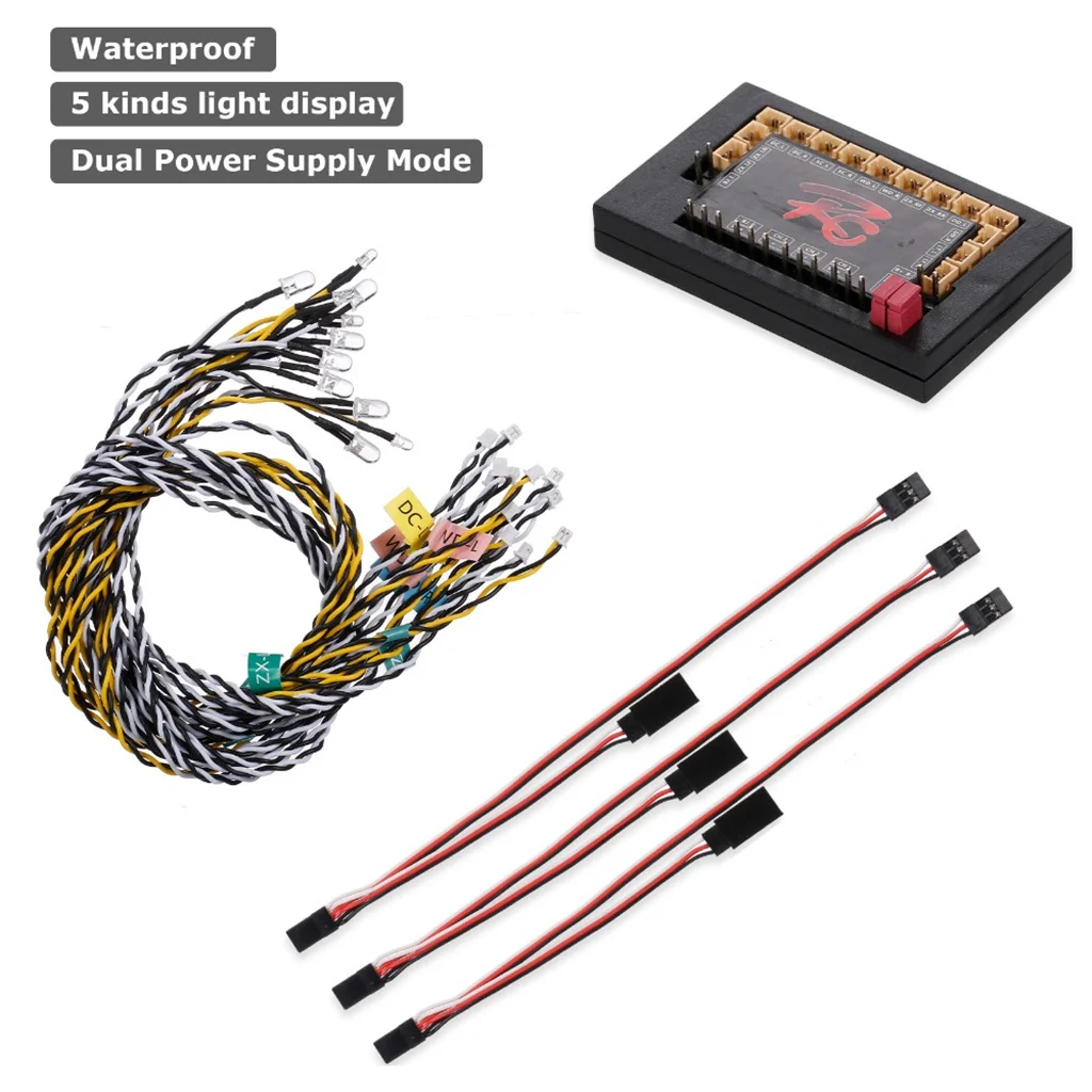 

Remote Control 4wd Light Kit Flashing Light System 1/10 1/8 Lamp Kit Set Set Hobby Model Dual Power Supply Parts