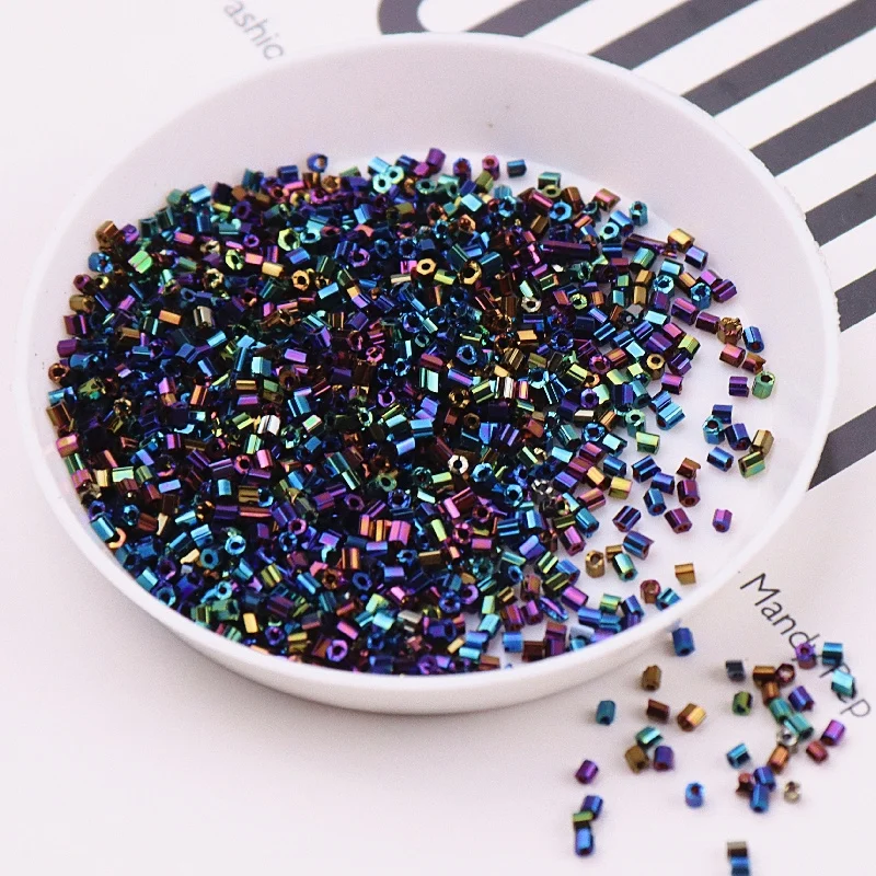 Стеклянные бусины с отверстиями 15/0 мм серебристые и металлические промежуточной