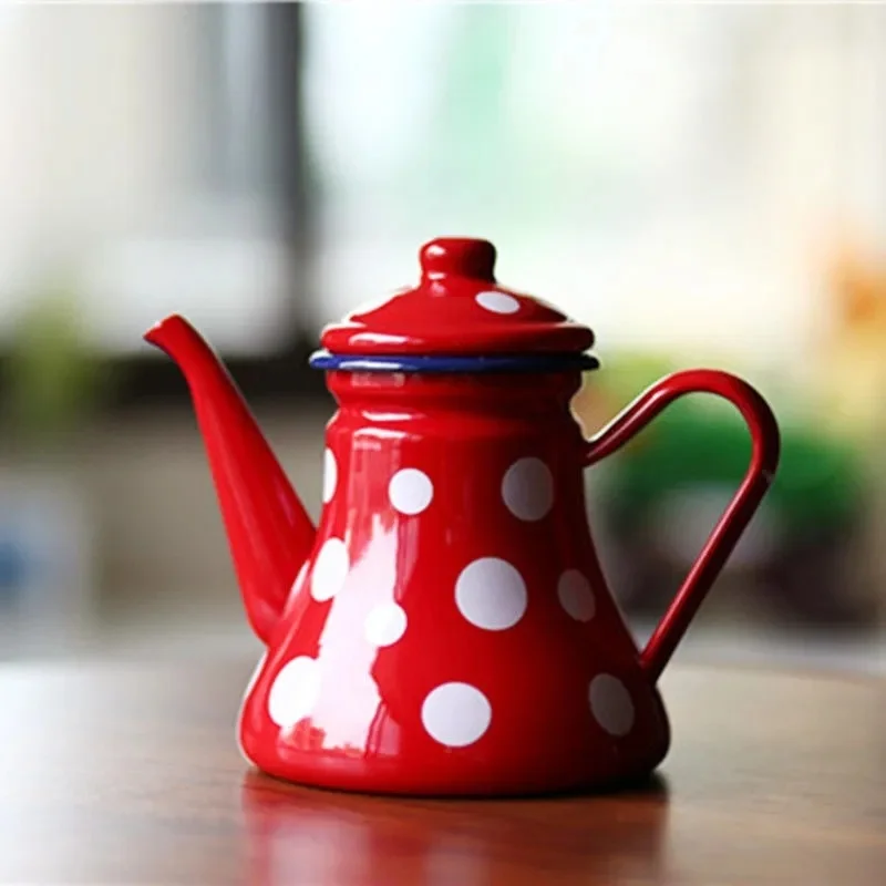 

Japanese Enamel Coffee Pot Coffee Pot Cold Kettle Oil Pot Kettle Can Be Heated Whistling Teapot Enamel Vintage Kettle Kettle