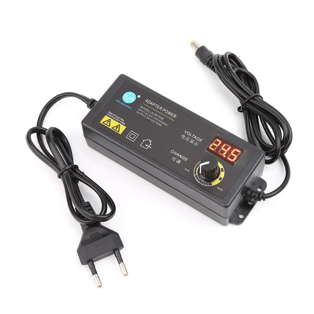 

1pcs Power Adapter EU Plug 5A PC+ABS+Metal Adjustable With Display Screen New
