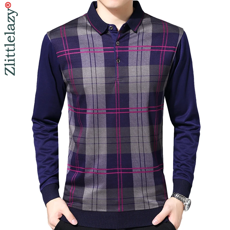 

2022 Brand New Casual Plaid Fitness Winter Thick Warm Polo Shirt Men Poloshirt Jersey Mens Polos Tee Shirts Dress Fashions 02113