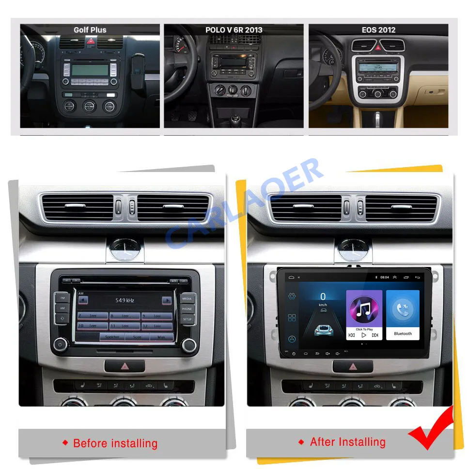 Новинка! " Android автомобильный GPS навигатор 2DIN для Volkswagen SKODA GOLF 5 Golf 6 POLO PASSAT B5 B6 сиденье TIGUAN 2 DIN мультимедийный плеер