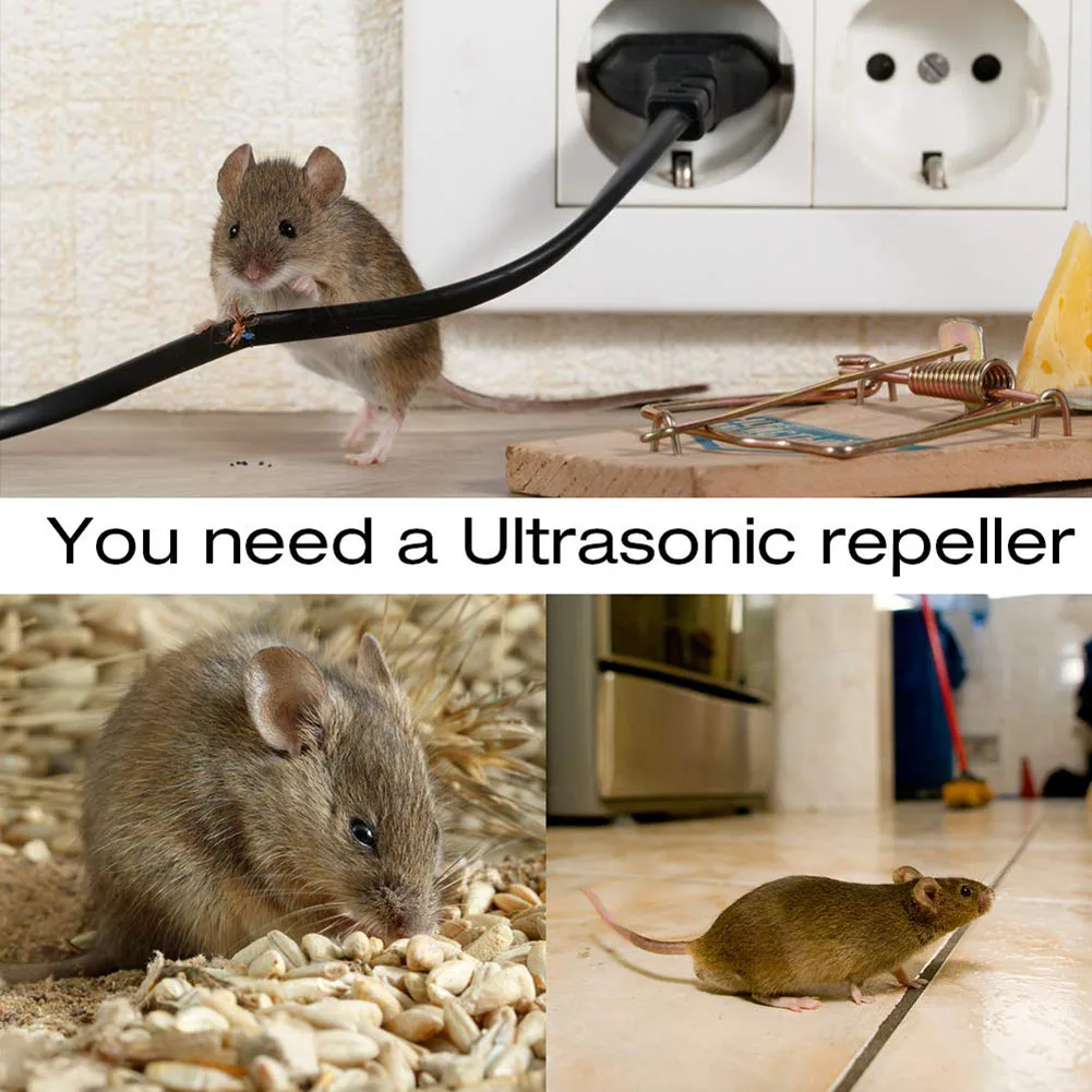 Автоматический Ультразвуковой Отпугиватель грызунов со светодиодной ночной