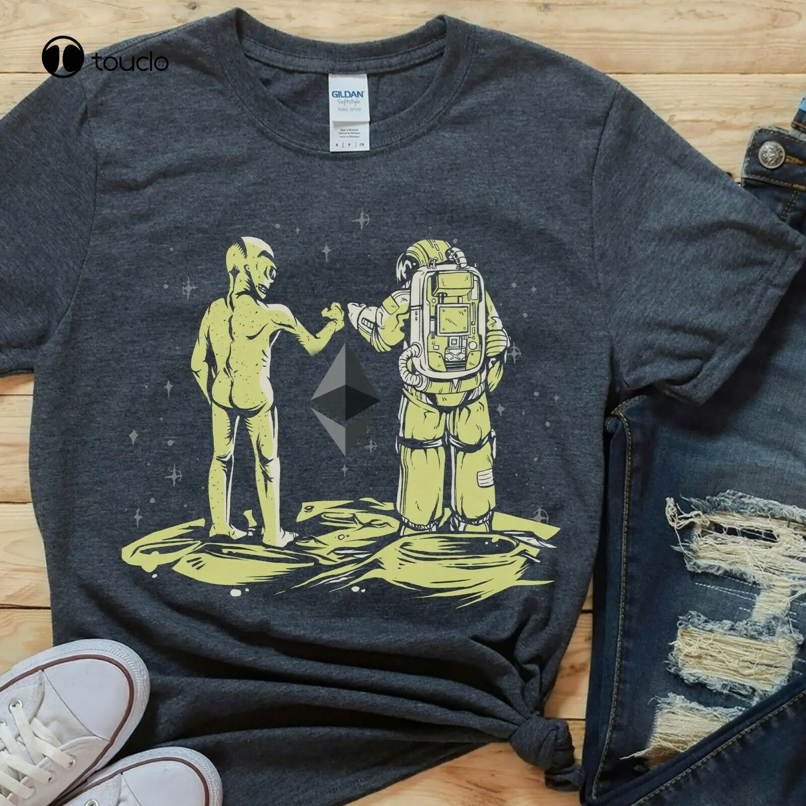 

Рубашка для эфириума, забавная футболка для криптовалюты, дневная звезда, футболка на заказ, унисекс, для подростков