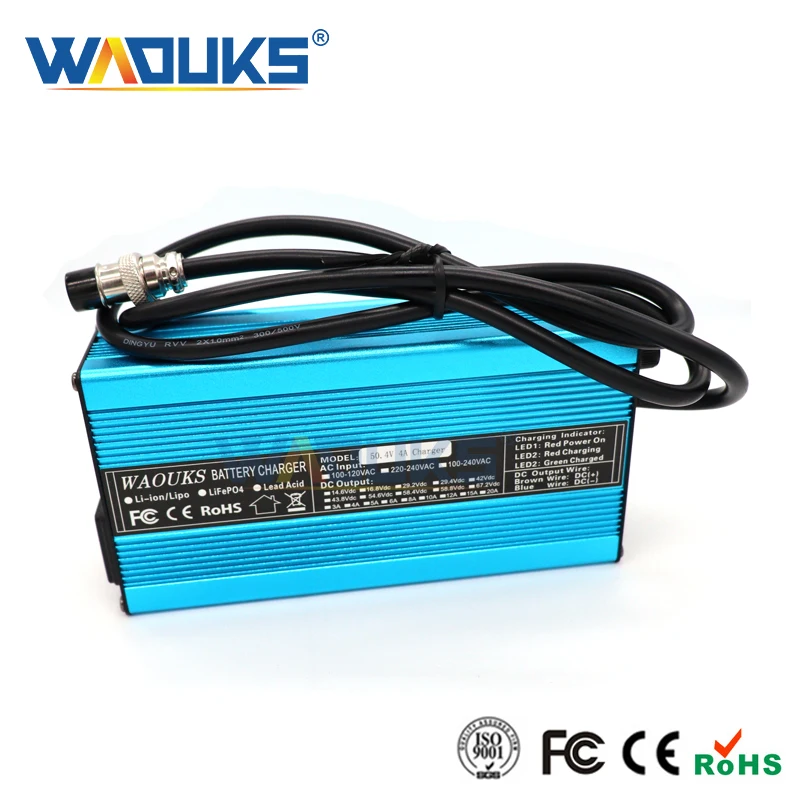 

Зарядное устройство 67,2 В, 3 А, 67,2 в, умное зарядное устройство для литий-ионных аккумуляторов 16S, 60 в, зарядное устройство 100VAC-240VAC для Lipo/Limn204/...