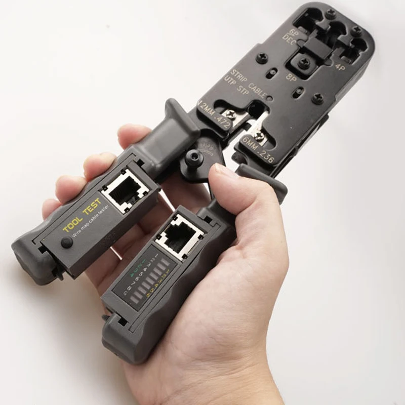 2 в 1 Обжимные Щипцы RJ45 для сетевого LAN кабеля режущий инструмент тестер кабелей