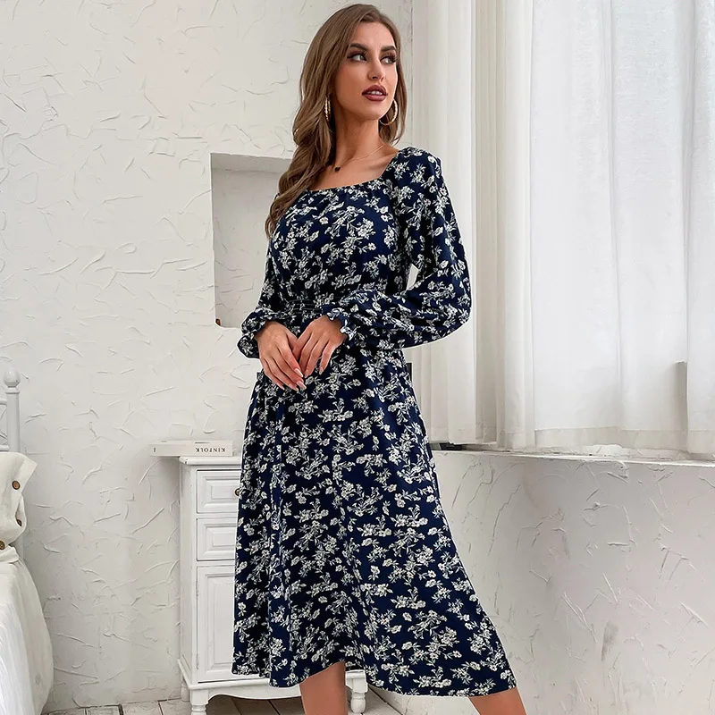 

Bodycon dress for women Square Neck Black Dress Women Elegant Cotton Fashion Side Split Dress Mini Ladies Basic