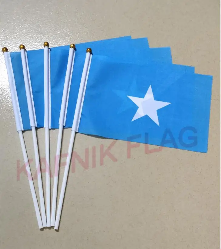 Кафник, 5 шт. Montenegro/Lebanon/somalia/Nepal/Bangladesh Оставьте сообщение любой страны Национальный флаг 14*21 см ручной флаг с полюсом - Цвет: somalia