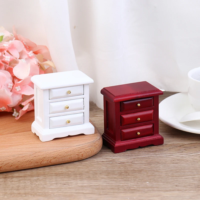 

1:12 Кукольный домик, миниатюрный прикроватный шкаф, кукольный шкафчик, домашний декор для спальни