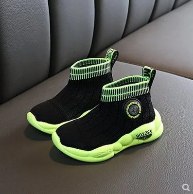 

2019 spring and autumn new children's socks boots boys sports flying woven shoes girls net shoes baby toddler breathable shoes