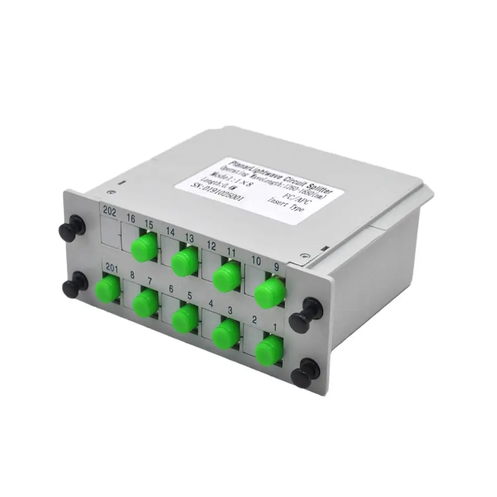 1*8 FC/APC Волоконно оптический сплиттер 1x8 ПЛК кассета Коробка Вставка карты Тип FTTH