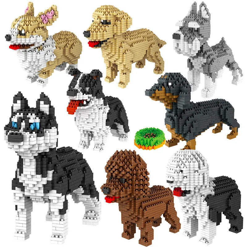 

Micro Particle Animals Building Blocks Puppy Series Dogs Corgii Assembled Small Animal Model Bricks Toys for Girls Adults Gifts