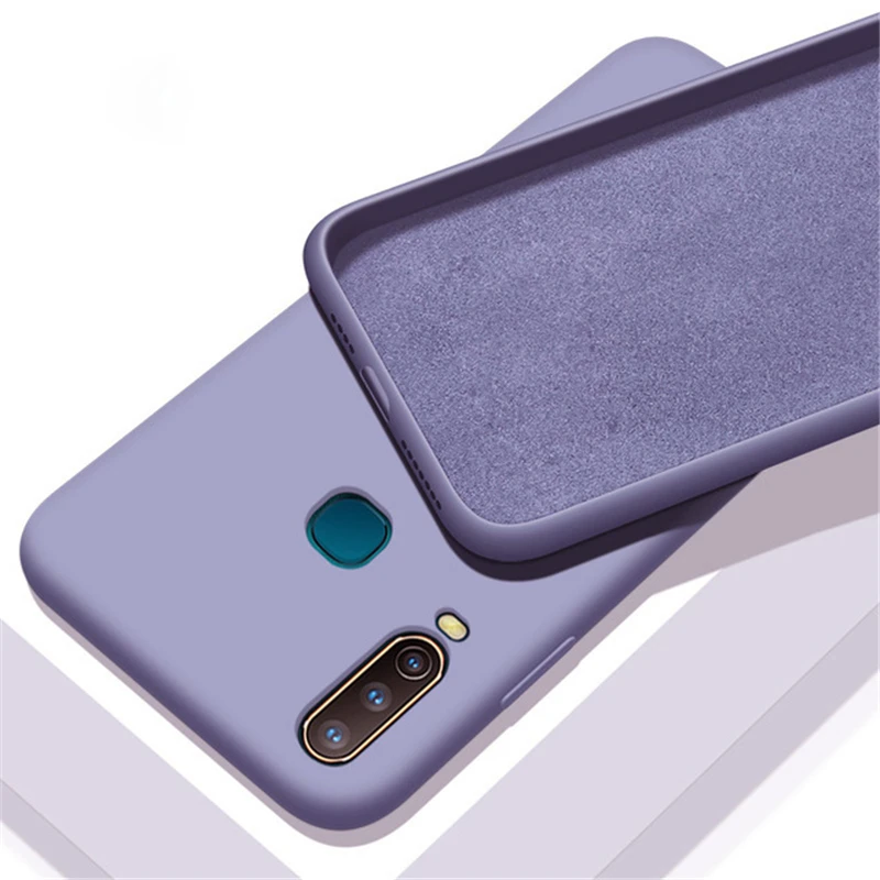 Светло-фиолетовый Конфетный, TPU чехол для Vivo V17 Neo чехол из углеродного волокна сплошной цвет Жидкий чехол для телефона для Vivo Z5X V15 Z1 Pro Y81 чехол Vivo iQOO Neo - Цвет: Светло-фиолетовый