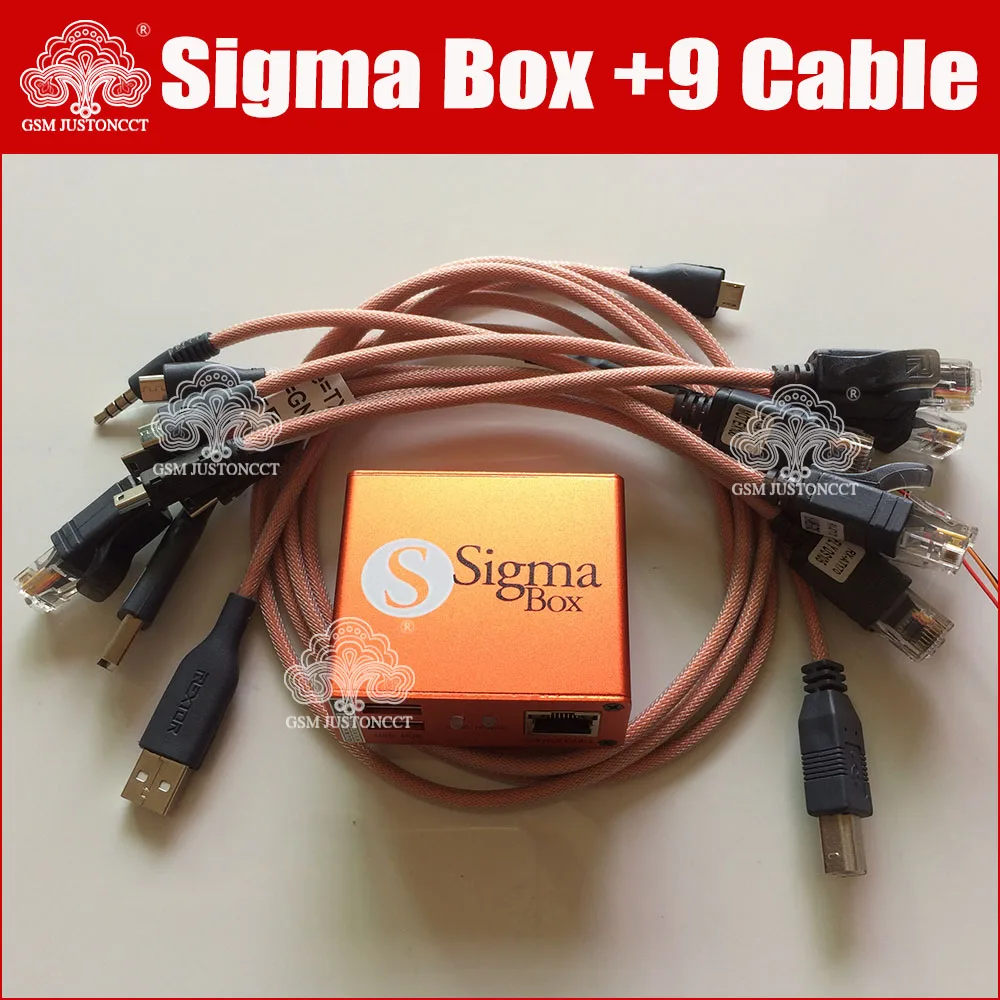 Оригинальная Новая sigma box с 9 кабелями в упаковке 1 + 2 3 4 5 активация для t MTK-на базе