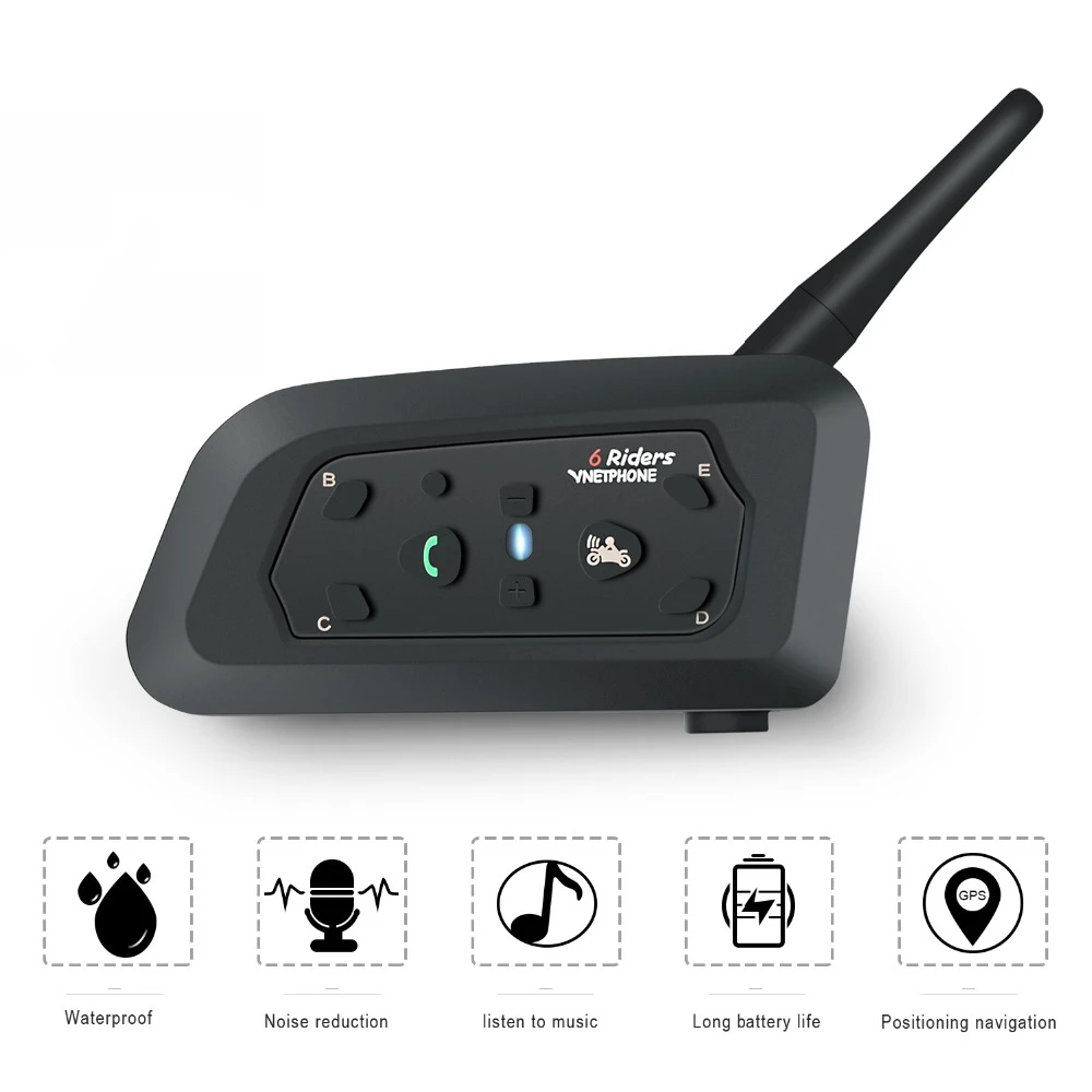 Bluetooth гарнитура для шлема мотоциклетная 6 водителей 1200 м|Наушники шлемов| |