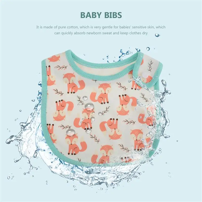 

3pcs Baby Cotton Bibs Useful Cartoon Infant Burp Cloth Baby Bibs Saliva Towels Water-Absorbent Drool Towels For Toddler Infant
