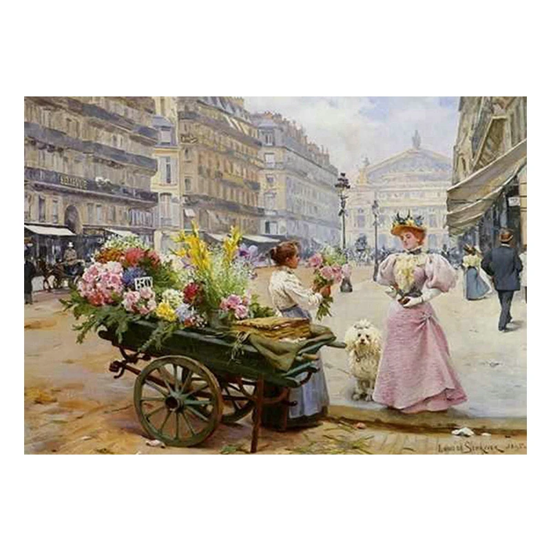 5D алмазная вышивка цветок девушка на улице живопись крестиком квадратная