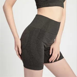 Женские бесшовные шорты для тренировок, Модные женские повседневные однотонные простроченные крутые женские шорты для занятий фитнесом, лето 2020