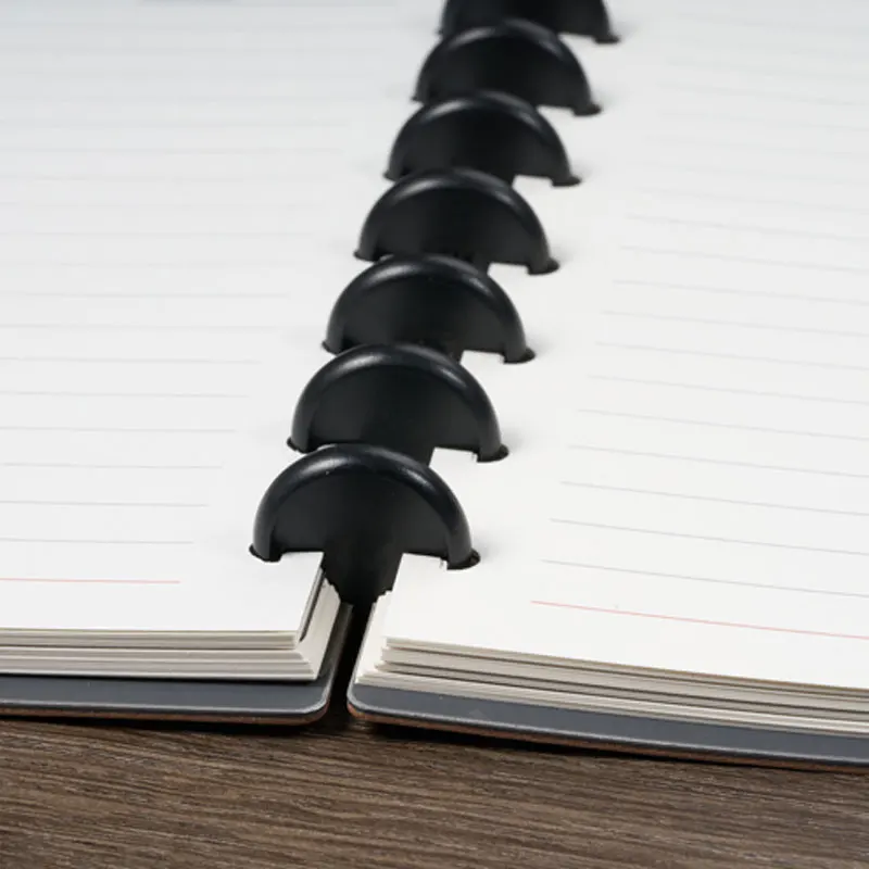 Блокнот с грибовидным отверстием 24 шт. черный кнопками листьями для ноутбука