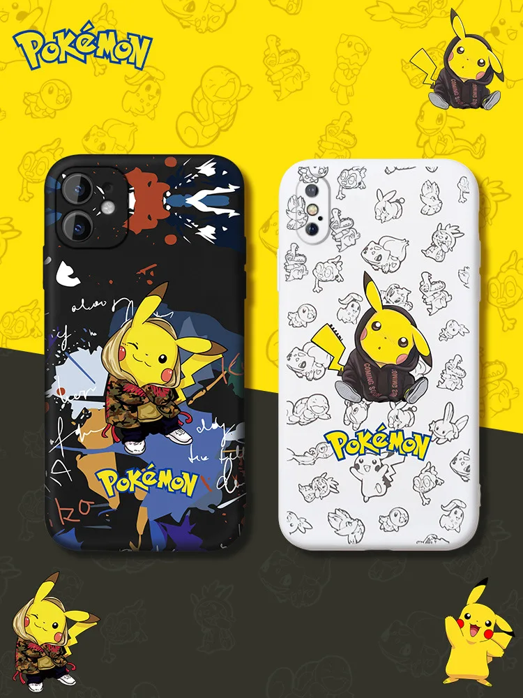 

Pokemon Pikachu Phone Case for IPhone 7 / 8 / Plus / X / XS / XR / XS Max / 11 / 12 / Pro /Cute Cartoon Anti-fall Silicone Cas