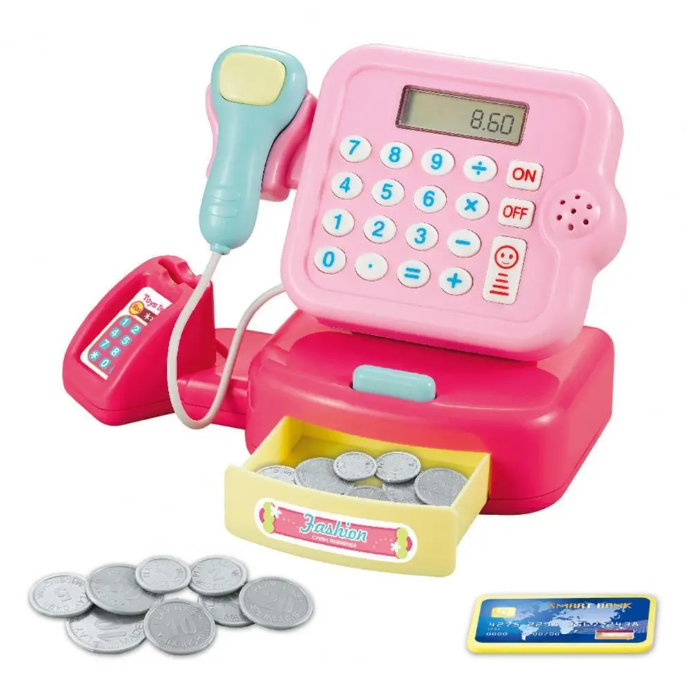 Pretend Play House Toy Children's Simulation Supermarket Cash Register With Electronic Scale Kid Game Toys Role Play Game Toys