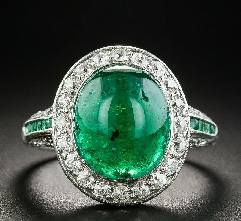 

925 Sterling Silver Retro Rings Woman Jewelry Butterfly Silver Wedding Ring Filled Womens Engagement Luxury green Joyeria Fina