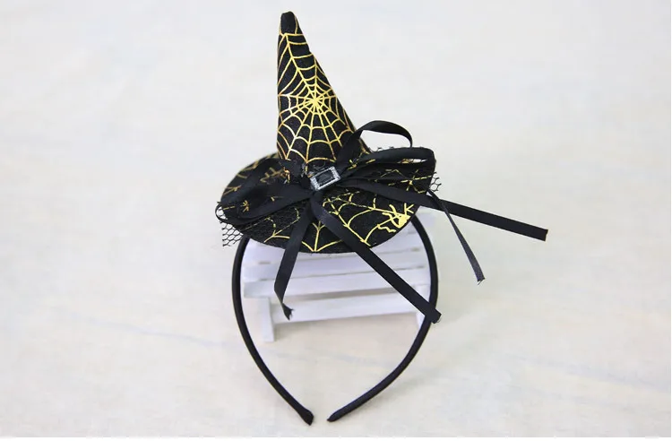 New Festival Ball Show Head Buckle Witch Hat Bow Lace Headband Drop Ship Halloween Tip Decoration Ghost | Дом и сад