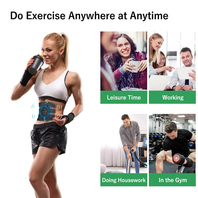 Электро-стимулятор мышц EMS ABS электростимулятор абдоминальный Электрический