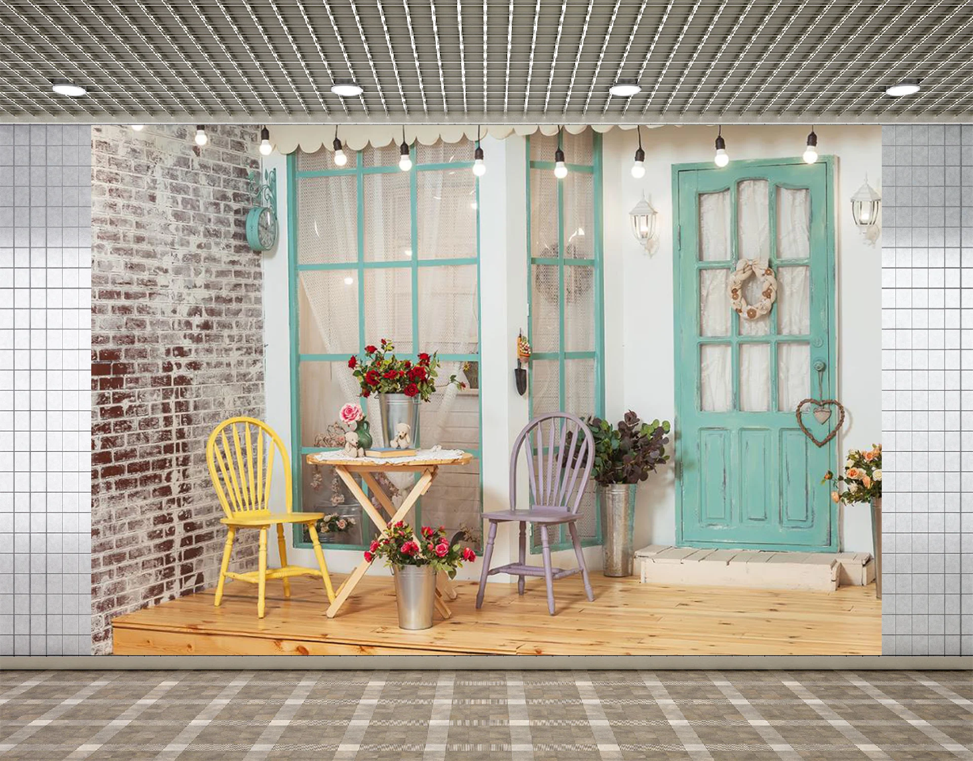 

Lyavshi дома и сада двери цветок задний план для фотографии с изображением кирпичной стены детское платье Вечерние зеленые фотографические фо...