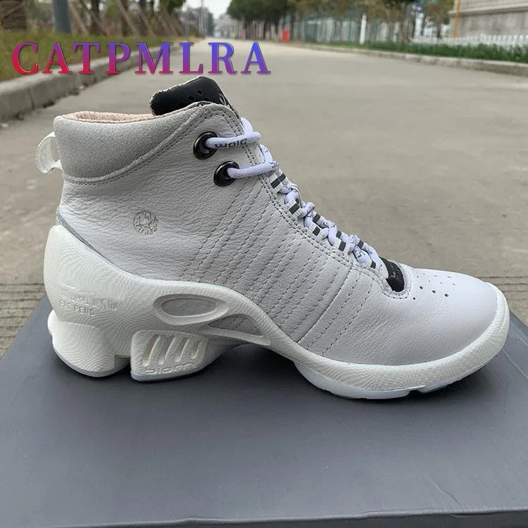 

Лидер продаж 2021, высокие туфли для гольфа с шипами, профессиональная Нескользящая Мужская Спортивная Белая обувь, модные зимние мужские кро...