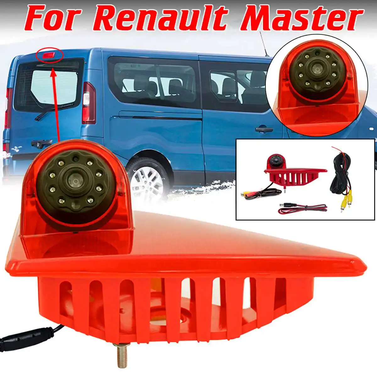 

Car Reverse Backup Rear View Camera Brake Light 3RD Night Vision Built-in 10 IR Led For Renault Master Nissan NV400 Opel Movano