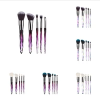 5pcsset crystal style makeup brushes set powder foundation eye blush brush cosmetic professional makeup brush kit tools t0367
