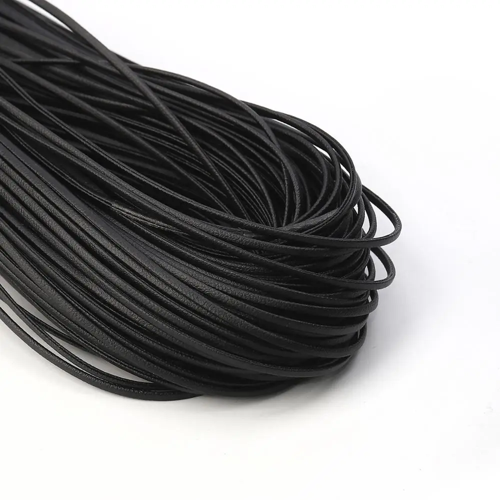 DoreenBeads Fashion PU Leather Chain Jewelry Cord Rope Black DIY Findings Trendy Components Charms2mm( 1/8&quot) 10 M | Украшения и