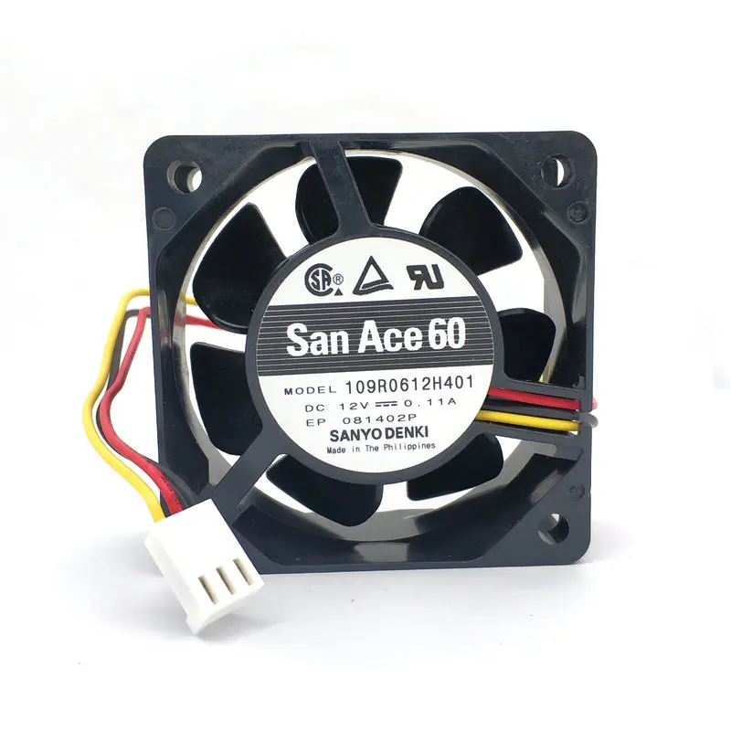 

New Original Sanyo 109R0612H401 DC12V 0.11A 6CM 60x60x25MM 3Lines Computer Cooling Fan