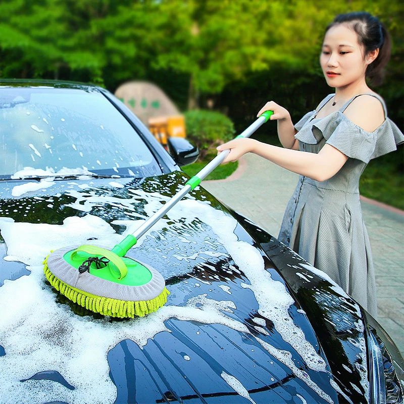

Three section telescopic car washing mop Cleaning Car brushes Mop Soft Glass Accessories Cleaning Brush Broom Window Wash Tool
