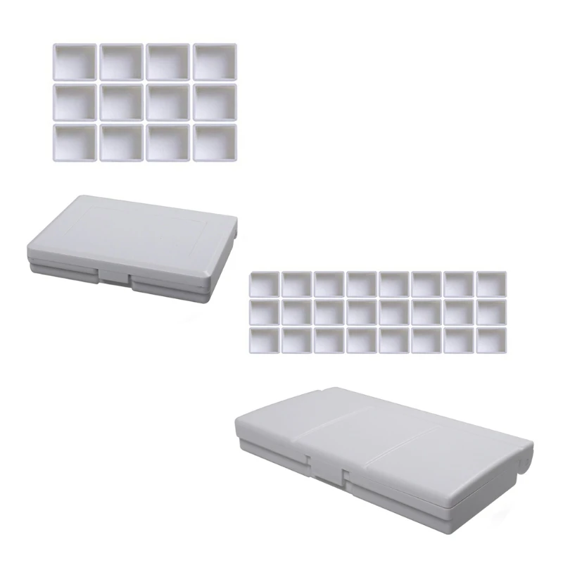 

12/24 цвета акварельные краски палитра лоток коробка складной с блоками Separete масло акрил искусство портативный палитра