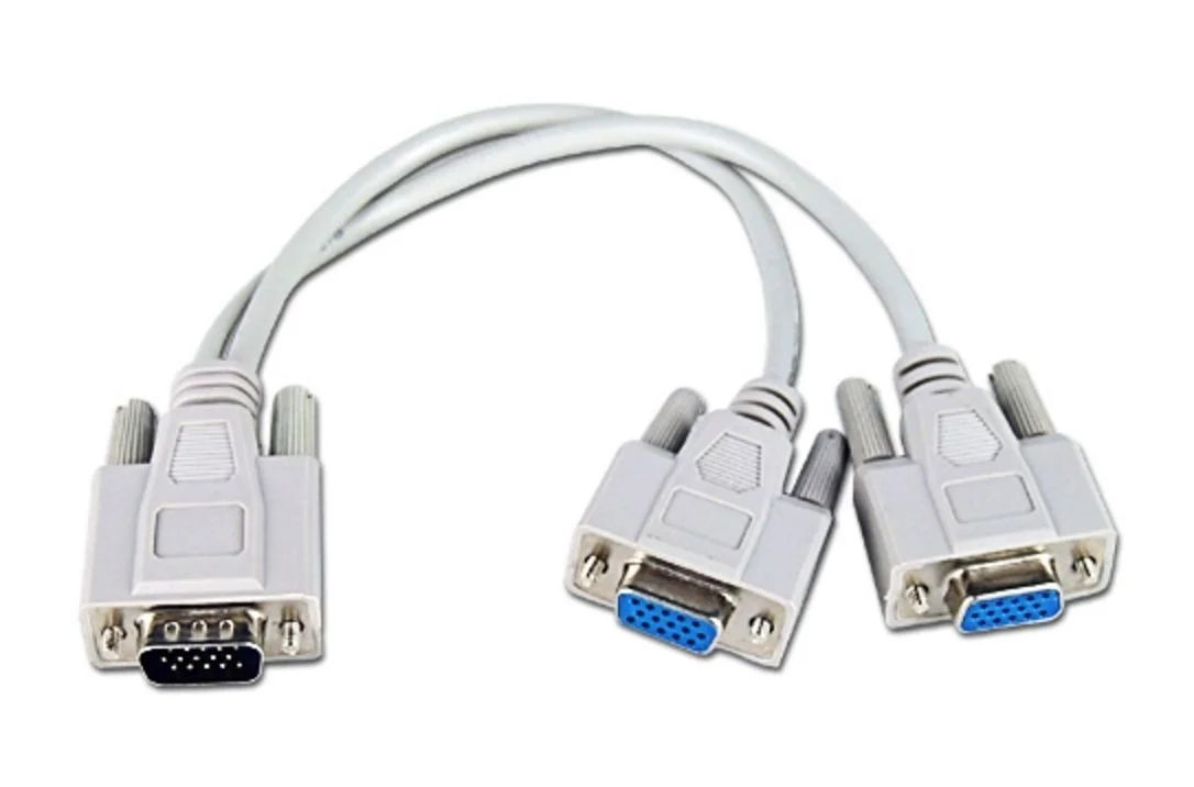 

Двойной Разъемный сигнальный кабель VGA, проводной провод для просмотра монитора SVGA Y 1-2 разъема ter