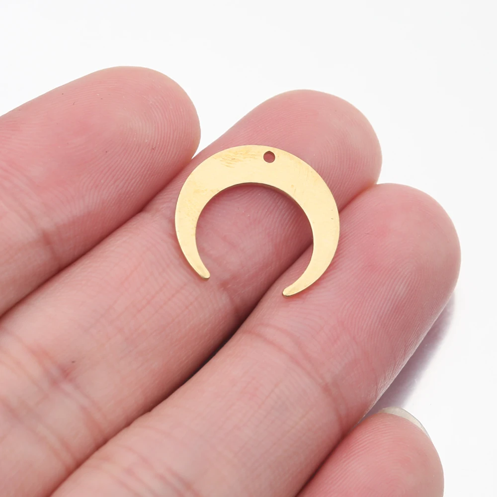 

20Pcs/Lot Original Brass Charms Horn Crescent Moon C Shaped Earrings Pendants Supplies For Diy Jewelry Necklace Bracelet Making