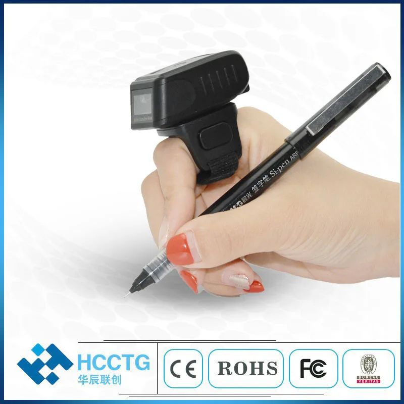 Считыватель штрих-кода с кольцом на палец 1D 2D QR CMOS Bluetooth 2 4G беспроводной интерфейс