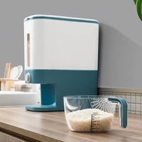 12kg automatic plastic cereal dispenser storage box with measuring cup kitchen rice grain container organizer pldi889