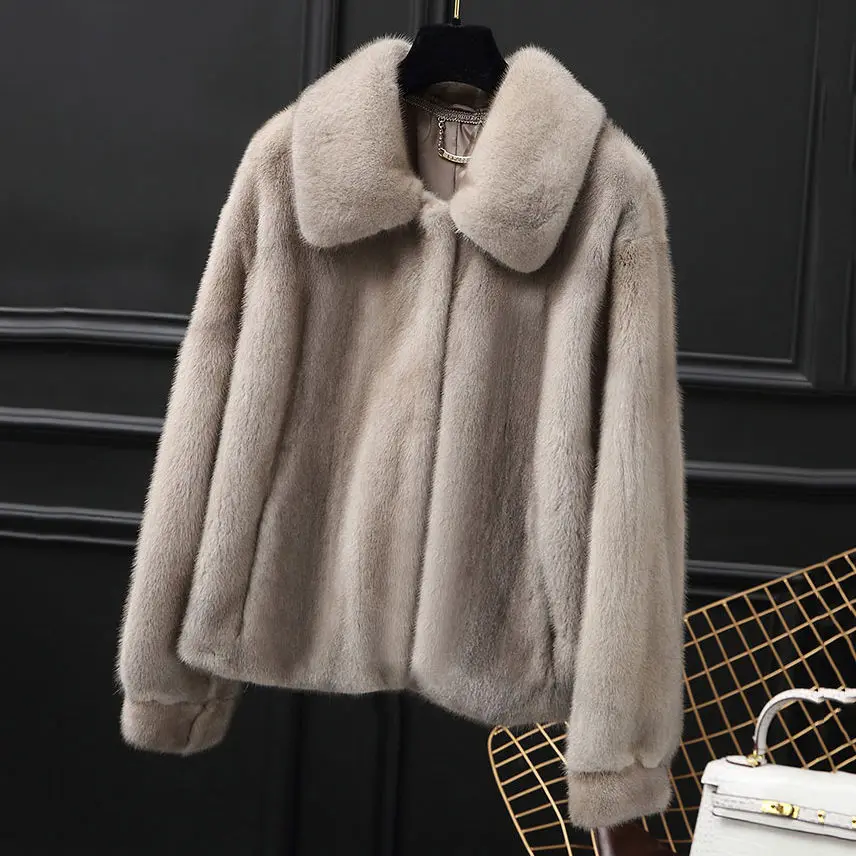 Natural Fur Coats Winter Women Mink Fur Coat Female Genuine Leather Jackets Ladies Oversize Warm Thick Detachable Long New
