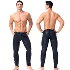 Размеры s m l xl XXL Для мужчин из искусственной кожи Готический брюки черные пикантные туфли с заклепками, стрейчевое обтягивающее брюк размеры s и m RU со средней талией, длинные штаны