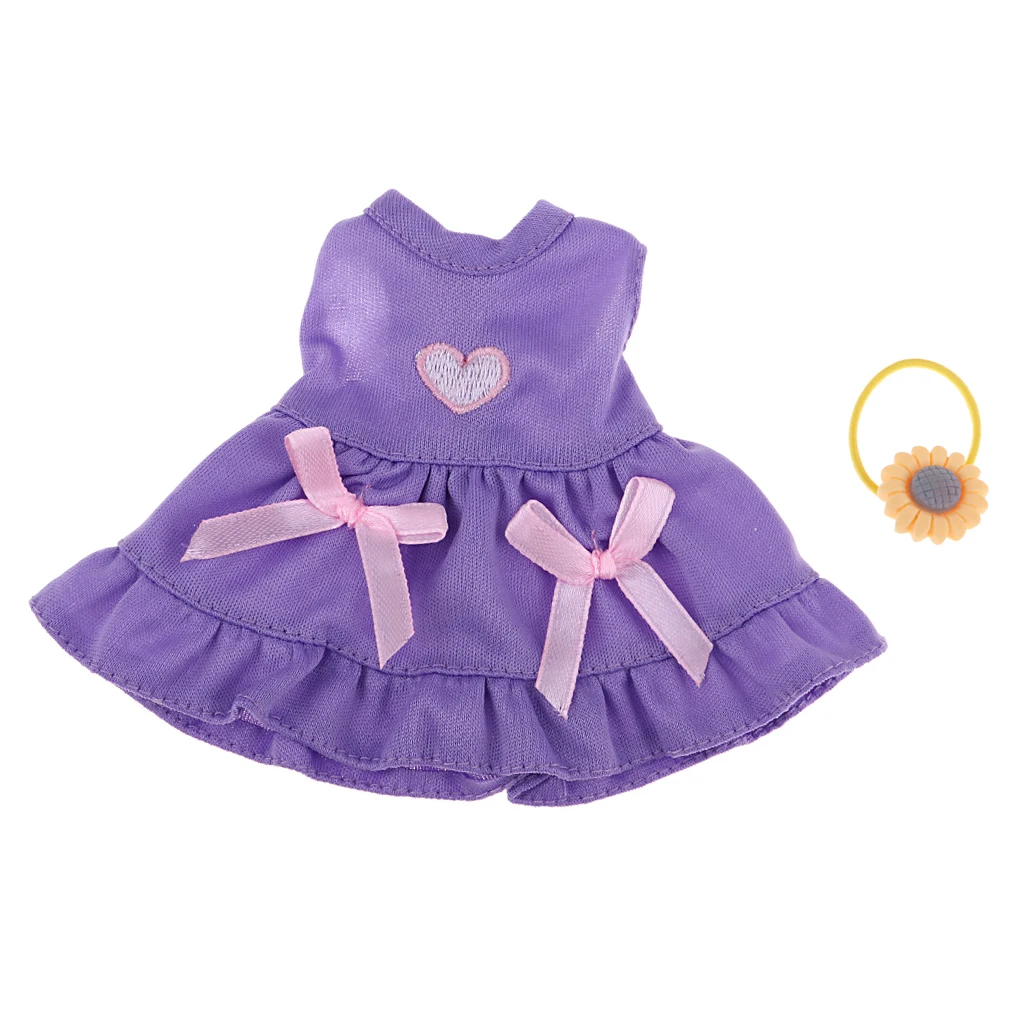 

Doll Skirt Summer Outfits W/ Headwear for 25cm MellChan Dolls Accs