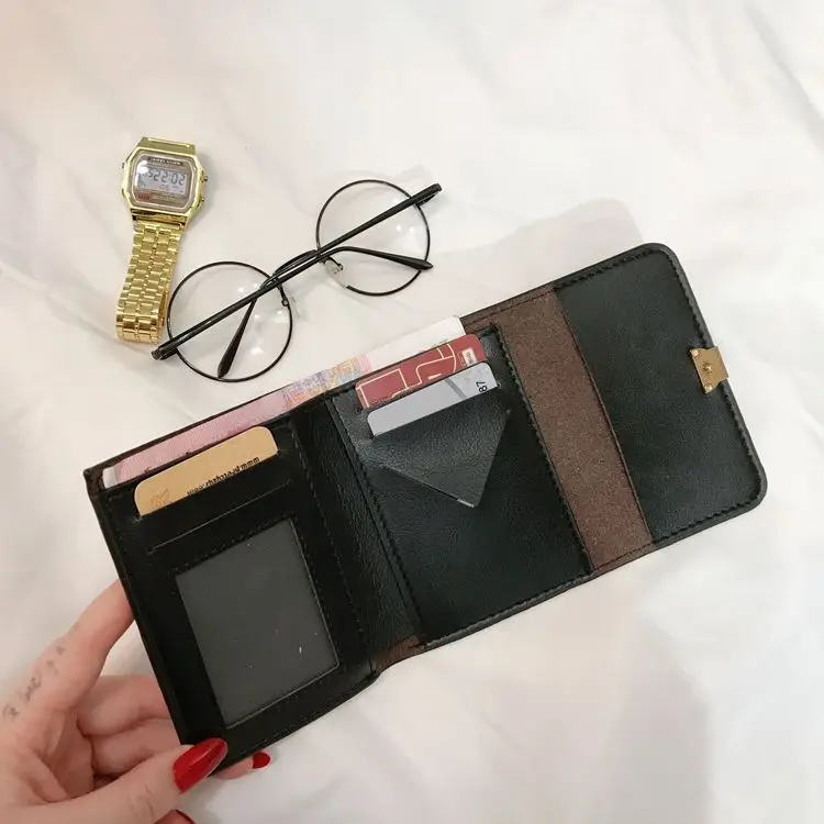 

New wallet women's short multi-function folding small wallet simple buckle card bag zero wallet woman