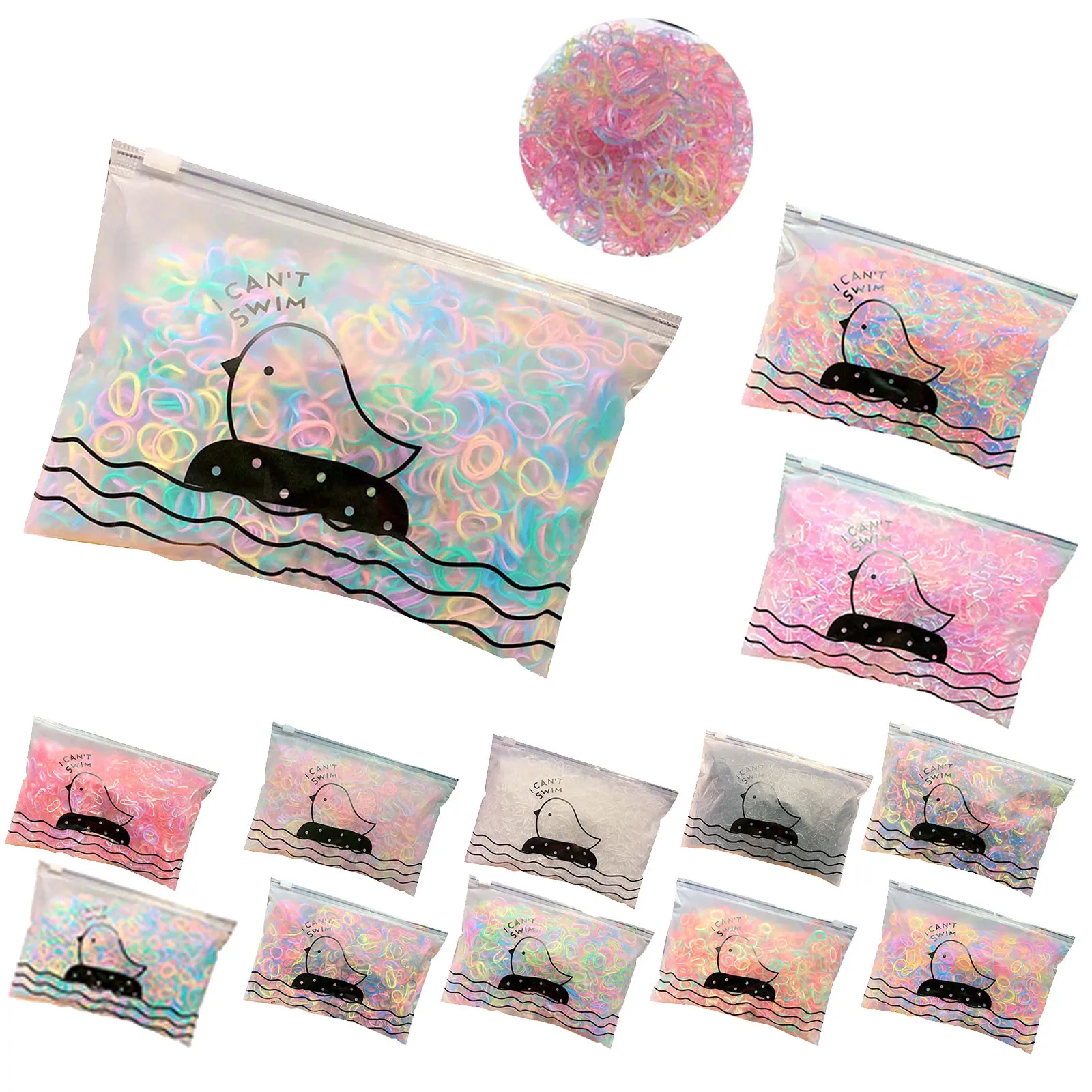 Резинки для волос Разноцветные Одноразовые эластичные 1000 шт.|Резинки| |