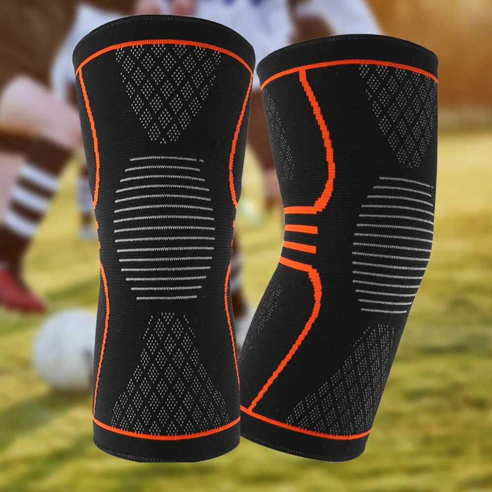 

2pcs Outdoor Protective Anti-slip Knitting Pain Relief Kneecap Support Compression Sleeve Sports Fitness Running Brace Elastic