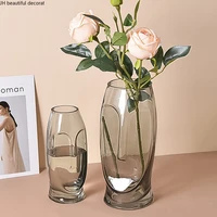 nordic glass vase living room flower arrangement art face creative desktop hydroponic dried flower decoration accessories